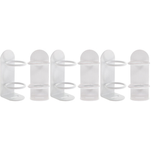 6Pcs Electric Toothbrush Holders Wall Mounted White Iron Storage