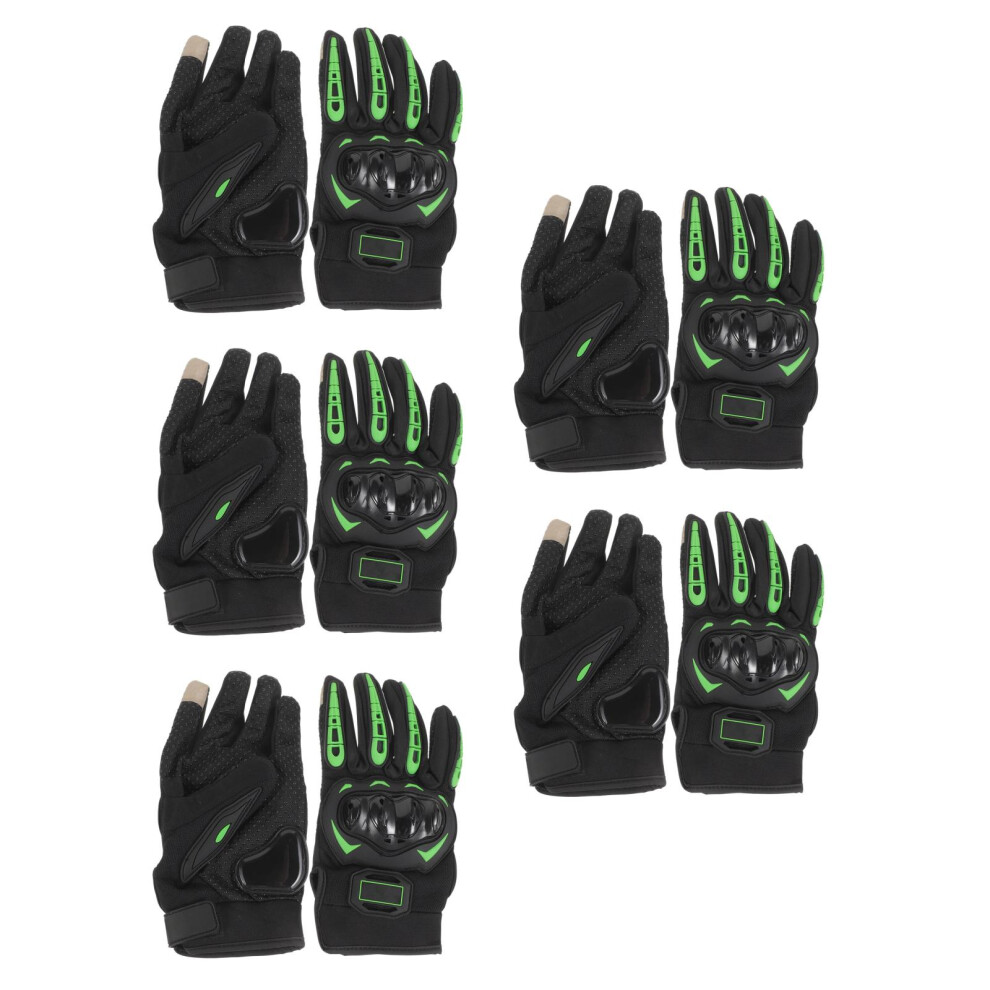 5Pairs Outdoor Drop Resistant Cycling Gloves Men Riding Gloves Green 3711824527204
