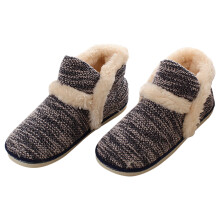 1Pair Cozy Plush Man Slippers Black Thick Winter Autumn Indoor Shoes