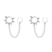 2Pcs Silver No Pierced Ear Jewelry Cool Punk Ear Clip Fashion Decor