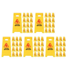 75Pcs Yellow Mini Traffic Signs Plastic Set for Kids Driving Simulator