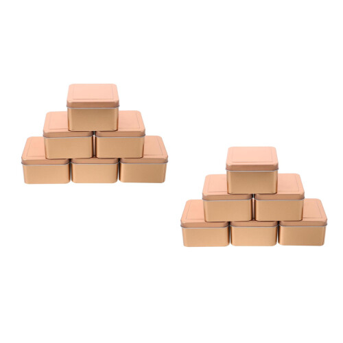 12 Pcs Tinplate Storage Containers With Lids For Tea Candy Cookies