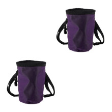 2Pcs Outdoor Climbing Powder Bag Purple Durable Storage Chalk Holder