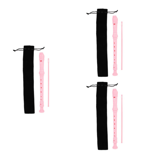 3Sets Pink ABS Clarinet Kids Beginner 8-Hole Practice Instrument