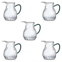 5Pcs Glass Tea Makers with Handle, Clear Kettles for Brewing Loose Tea