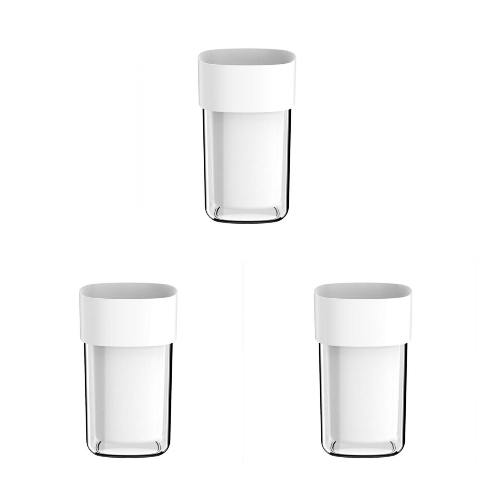 Ohphcall White 3Pcs Portable Toothbrush Cup Travel Storage And Washing Cup