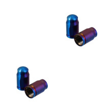 4Pcs Blue Bike Tire Caps Titanium Alloy Air Nozzle Covers for Bikes