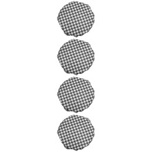 4Pcs Black Round PVC Tablecloth Neat Seams Elastic Edge for Banquets