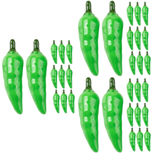 96Pcs Realistic Green Artificial Pepper Models Foam Table Decoration