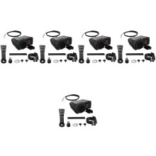 5Pcs Black Motorcycle Handlebar Charger Dual USB with Battery Monitor