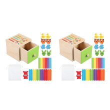 2Sets Wooden Montessori Color Matching Toy with Safe Smooth Edges
