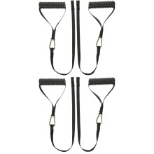 2Pairs Black Nylon Workout Handles Durable Fitness Chest Expander Grip