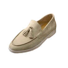 Mocassini Willtoo da donna, mocassini slip-on da donna, mocassini da guida comodi in pelle, scarpe casual da ufficio/lavoro beige