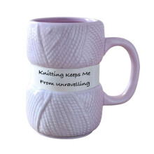 Αστεία Κεραμική Κούπα Πλεξίματος 420ml/14oz Χρωματιστή Μαλλί Μπάλα Κύπελλο Σημαδιών