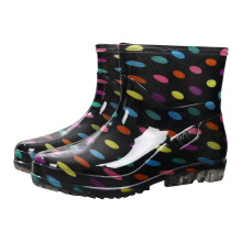 Willtoo damesregenlaarzen tot halverwege de kuit, waterdicht, met bloemenprint, antislipzool, modieus, slijtvast, transparant, meerkleurig