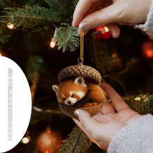 Decorazioni natalizie a forma di ghianda con animali del bosco, decorazioni accoglienti per l'albero di Natale, ornamento personalizzato a forma di