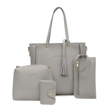Conjunto de 4 bolsos de mano para mujer, bolsos de piel sintética de moda, bolso tote, bolso de hombro, bolso con asa superior, cartera y monedero.