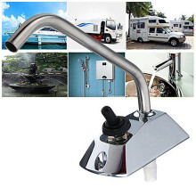 Torneira elétrica de 12V com bomba de água para cozinha, com interruptor, para caravanas e barcos.