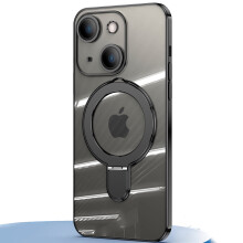 Capa magnética invisível para iPhone 15 Plus, compatível com MagSafe, capa transparente fina à prova de choque de nível militar com suporte de