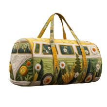 Mala de viagem hippie acolchoada feita à mão, espaçosa e durável, perfeita para escapadelas de fim de semana e festivais de música (18*9*9