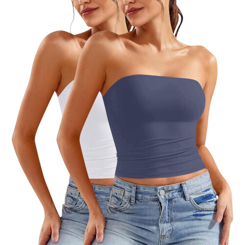 2 τεμάχια γυναικεία σουτιέν με λάστιχο shapewear, χωρίς τιράντες και ενσωματωμένη