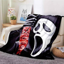 Ghostface-teppe Ultramykt, varmt og nuppefritt teppe Maske Horror Perfekt for filmkvelder Lett Voksne Tenåringer Horror