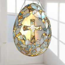 Conjunto de 3 Decorações Religiosas para Ovos de Páscoa, Etiquetas para Pendurar e Enchimento de Cestas, Impermeáveis, 15cm, Compatíveis com
