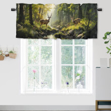 Deer Rod Pocket hőszigetelt függöny karnis – Foggy Forest Design, 137x46 cm, 1 panel, kompatibilis a standard rudakkal
