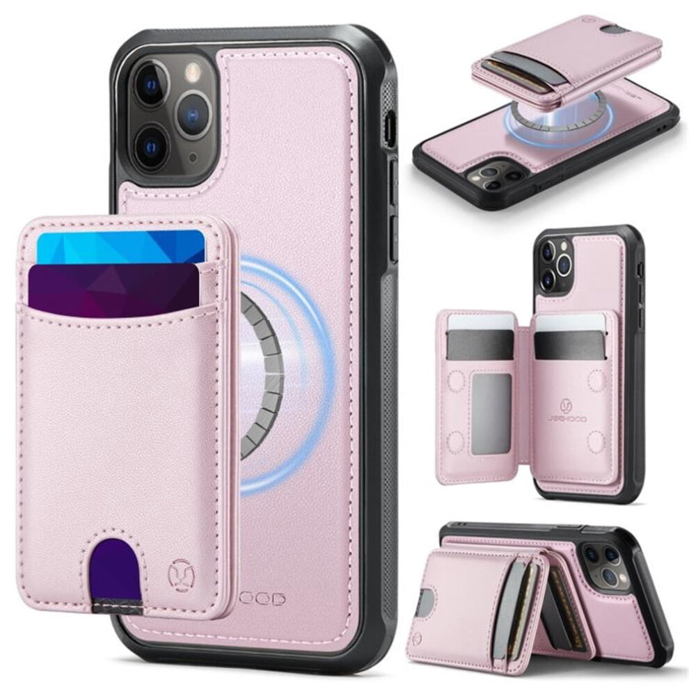 Jeehood Case For Iphone 11 Pro: Rfid Blocking, Pu Leather, Magsafe-Compatible 2-In-1 Wallet & Kickstand, Pink 9340959386703