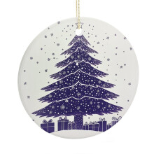 Christmas Tree Ornament Purple Christmas Tree Funny Christmas Ornaments 2025 Winter Tree Ornament Christmas Decorations Ceramic Ornaments