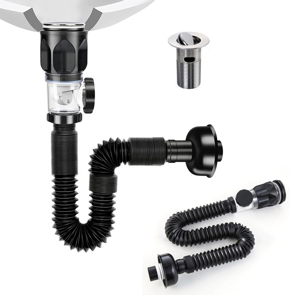Bathroom Drain Kit Flexible Drain Pipe Expandable P-Trap Abs Leak-Proof Plumbing For Kitchen And Bathroom Sink Installation 9340959387175