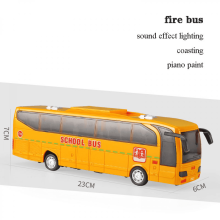 Městský autobus hračka pro děti hrací vozidla se světly a hudbou, model mini autíček pro chlapce a dívky narozeninové dárky (žlutý)