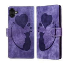 Lila Flip-Wallet-Hülle aus PU-Leder mit Magnetverschluss und Kartenfächern, kompatibel mit iPhone 17 (6,3 Zoll)