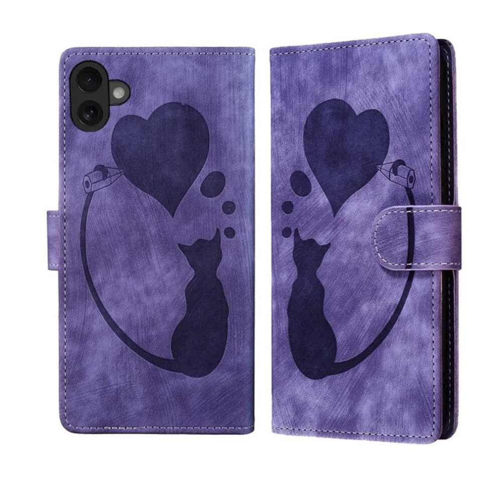 Pu Leather Flip Wallet Case For Iphone 17 6.3 Inch Purple 937196997602