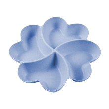 4-Compartment Plastic Plates – Appetizer, Dessert & Condiment Use, Reusable Round Blue Plates, One Size