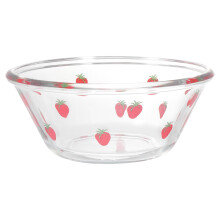 Skleněná miska Stri1Pc Household Strawberry Dezertní miska Salátová miska (průhledná)