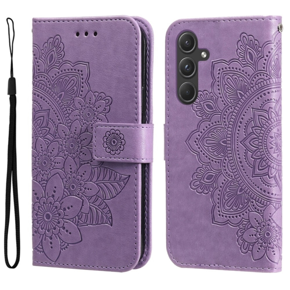 Pu Leather Flip Wallet Case With Magnetic Closure, Card Slots, Hanging Rope For Samsung Galaxy A55 5G 6.6" Â Compatible With Galaxy A55 (5G) Purple 9340959387892