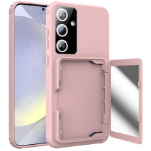 Allytech Brieftaschenhülle für Samsung Galaxy S24 – Kartenhalter, integrierter Spiegel, Kamera- und Fallschutz, kratzfest – Roségold