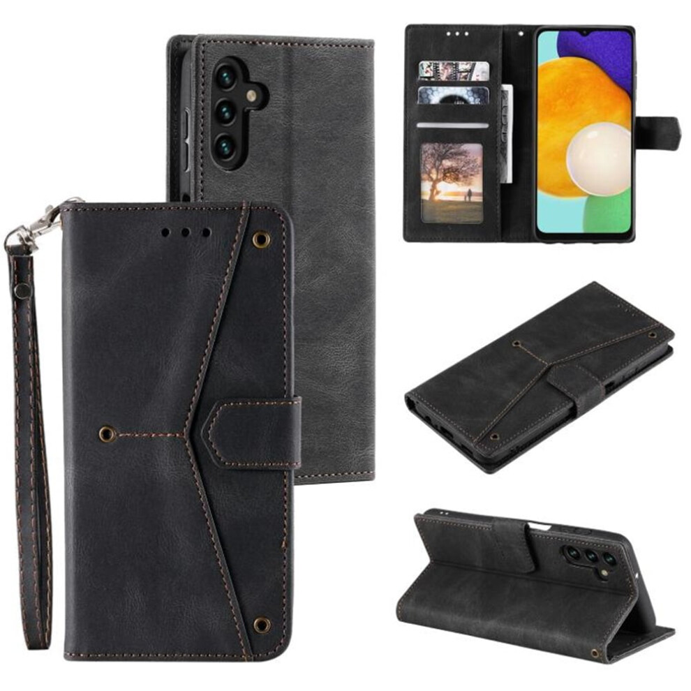 Compatible With Samsung Galaxy A17 5G 6.7" Magnetic Flip Wallet Case Â Leather Splicing, Card Slots, Kickstand, Anti-Drop Tpu, Detachable Wrist 9340959388189