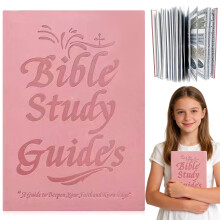 Bible study guide with a PU leather cover, featuring daily scripture excerpts for prayer, reflection, and deepening of faith and knowledge