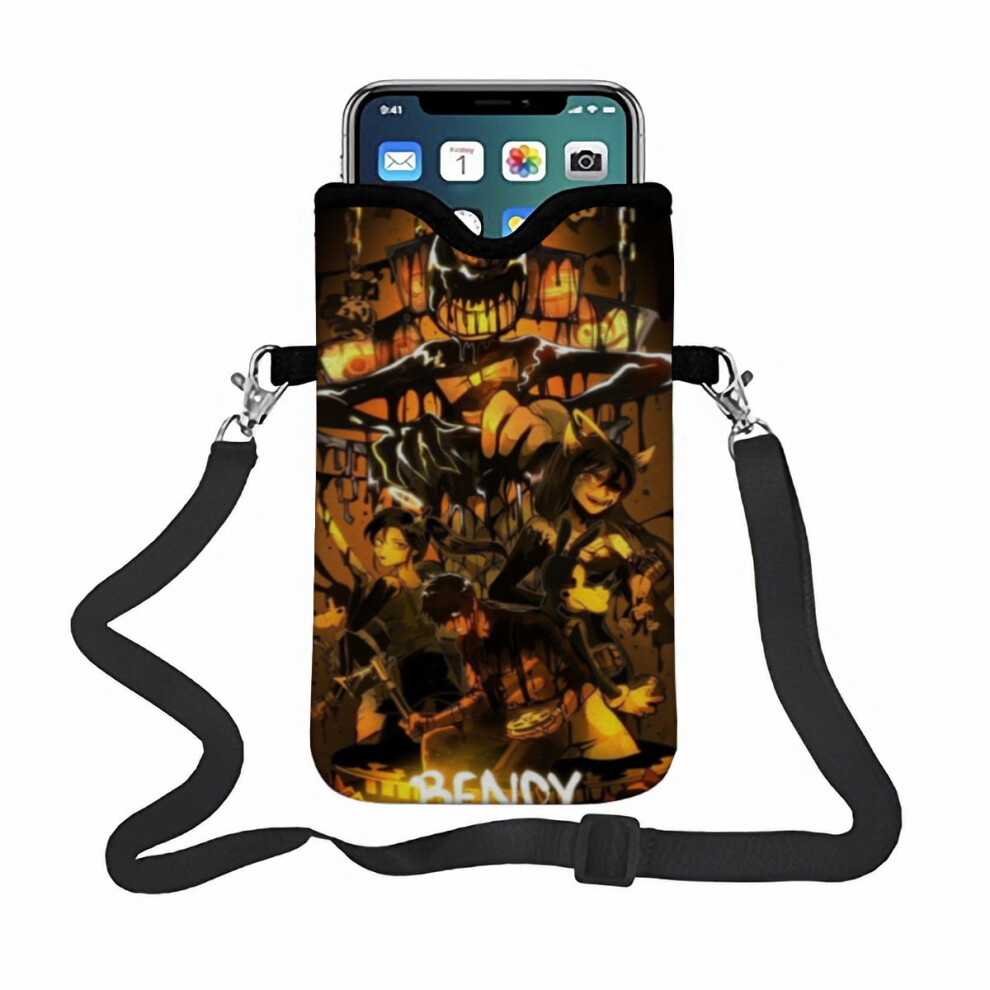 Bendy And The Ink Machine Phone Bag Phone Satchel, Featuring An Adjustable Strap Small Satchel That Fits Most Smartphones. 9340959388301