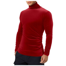 Mens Sweaters Winter Warm Men's Solid Color High Neck Long Sleeve Pullover Sweater for Spring Autumn Winter Knitwear