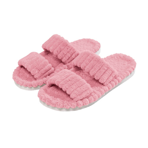 Pantofole da donna Willtoo con capelli ricci e design color caramella per uso interno, morbide e comode per la casa