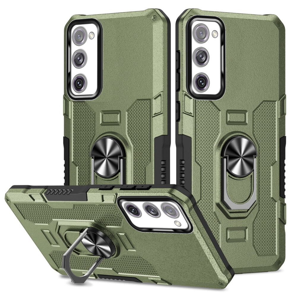 Rugged Defender Case For Samsung Galaxy S20 Fe 2022/S20 Fe 5G/S20 Fe (6.5") Â Ring Holder, Kickstand, Anti-Fingerprint, Non-Slip, Anti-Drop, 9340959389803