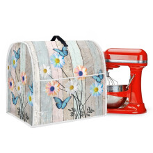Housse de protection pour robot pâtissier – Poches avant, poignée supérieure, compatible avec les robots de 4,5 à 5 litres, motif marguerite et