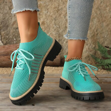 Willtoo Dame Strik Platform Sneakers – Snøre, Kraftig Blokhæl, Rund Tå, Vandtæt & Skridsikre, Kompatibel med Casual/Gang/Løb