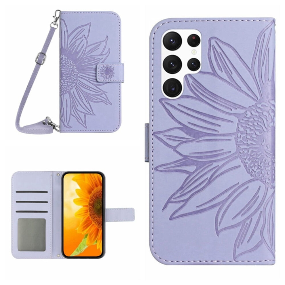 Pu Leather Flip Wallet Case For Samsung Galaxy S23 Purple 937196001064