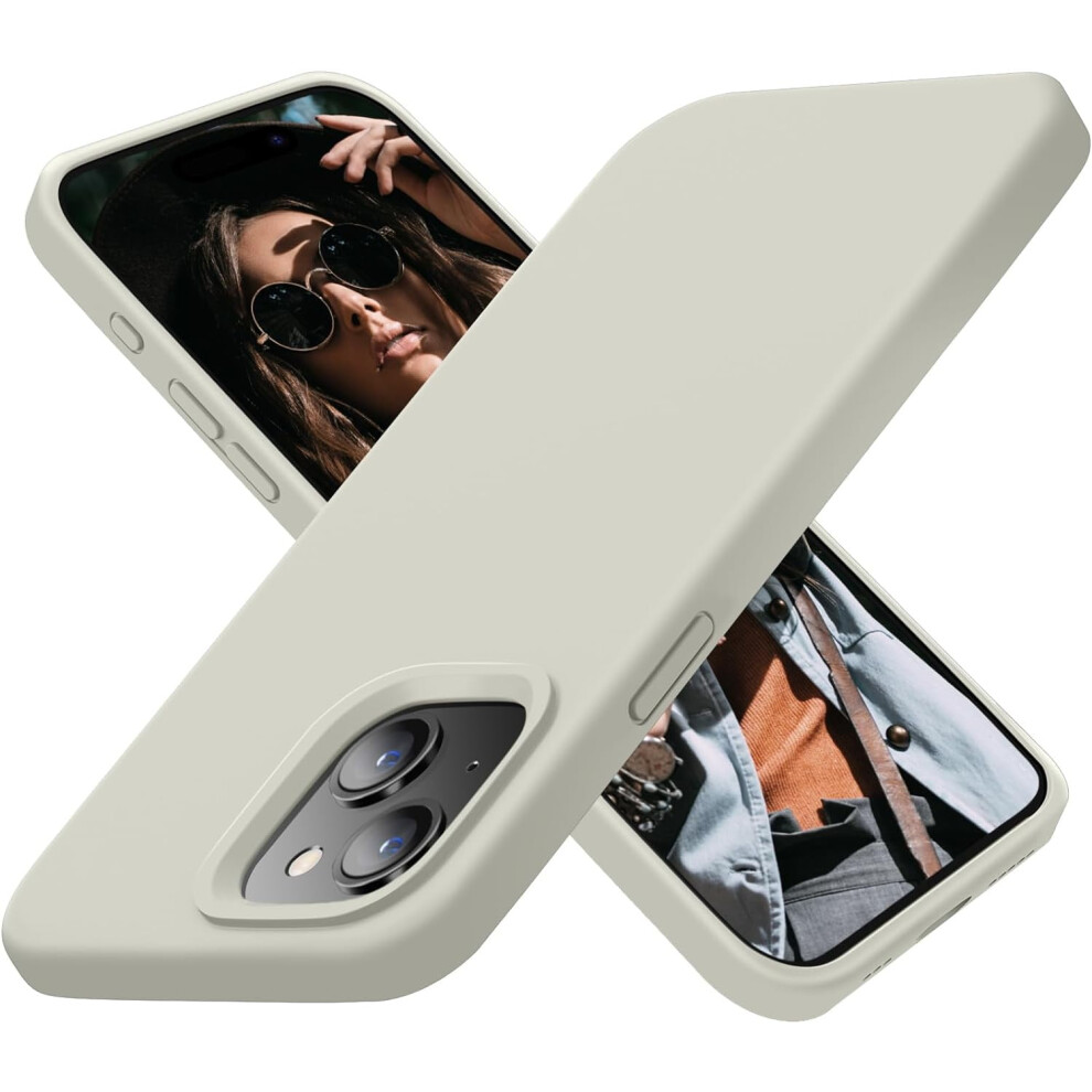 Iphone 15 Plus Case Â Ultra Slim Silicone Shockproof Protective Case, 6.7", Soft Microfiber Lining, Stone Color 9193271084969