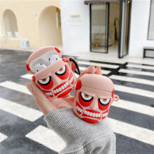 Custodia per auricolari anti-caduta in morbido silicone, stile 3D Cartoon Attack on Style, compatibile con cuffie wireless Bluetooth, cover