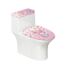 Housse de couvercle de toilette 2 pièces à motif salamandre et fleurs de cerisier, fond élastique, tissu élastique, universelle, pour intérieur